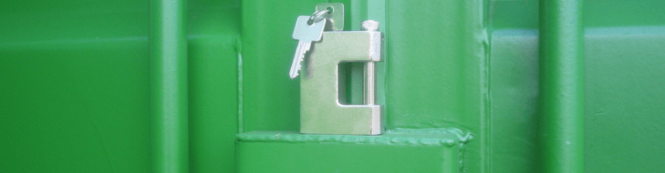 Container padlock and lockbox