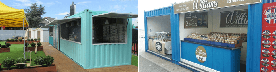 Examples of container food stalls made at Gap Containers