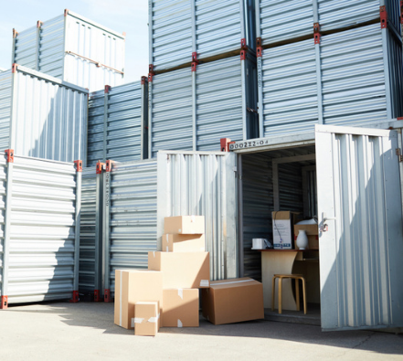 Flat pack metal shipping containers