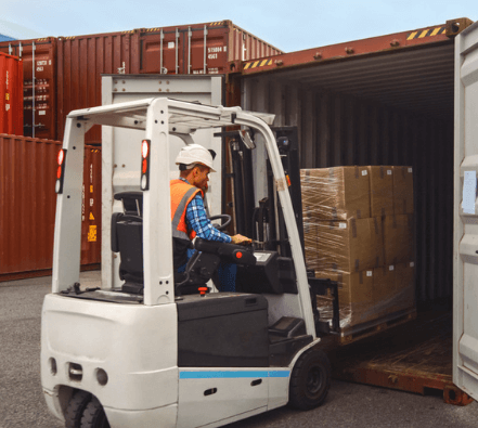 Loading a shipping container