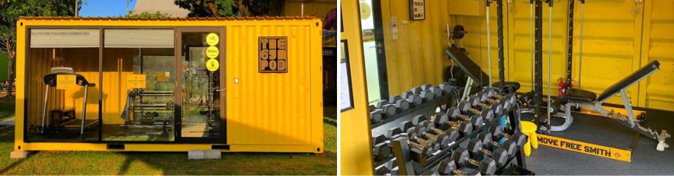 Example of shipping container gym conversion