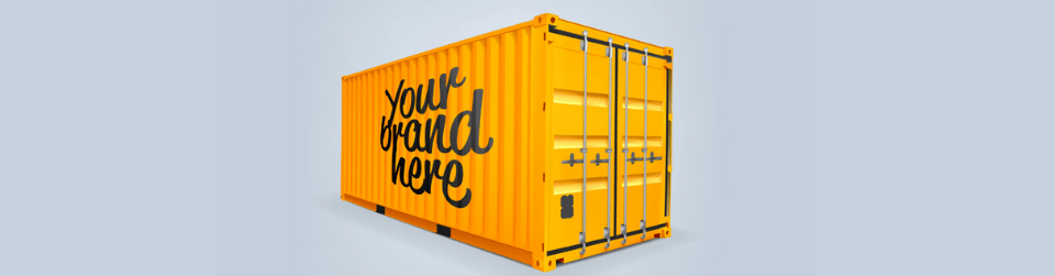 Example of shipping container advertising