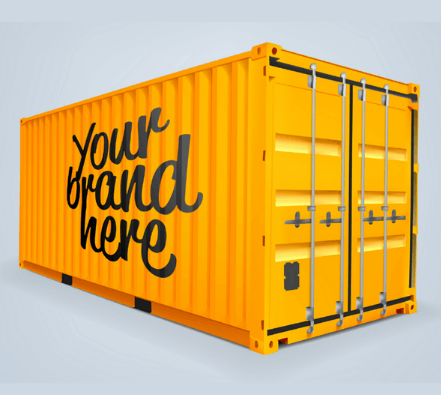 Example of shipping container advertising