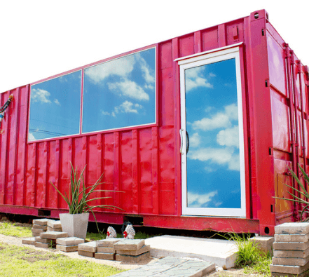 An office made from shipping containers