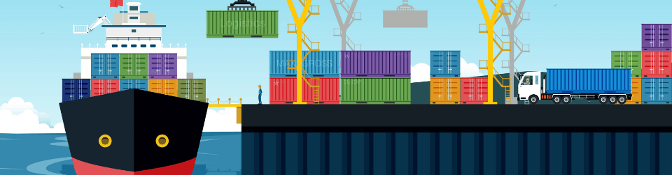 Graphic of shipping containers