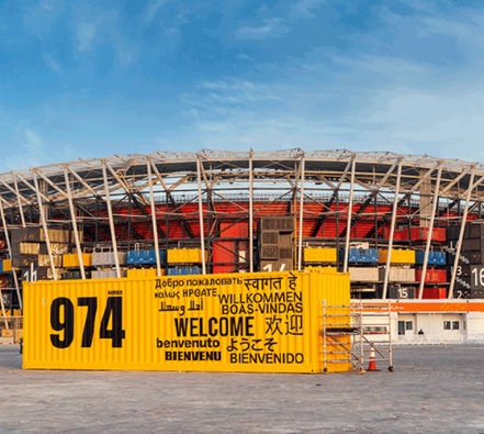 Stadium 947 made from 947 shipping containers